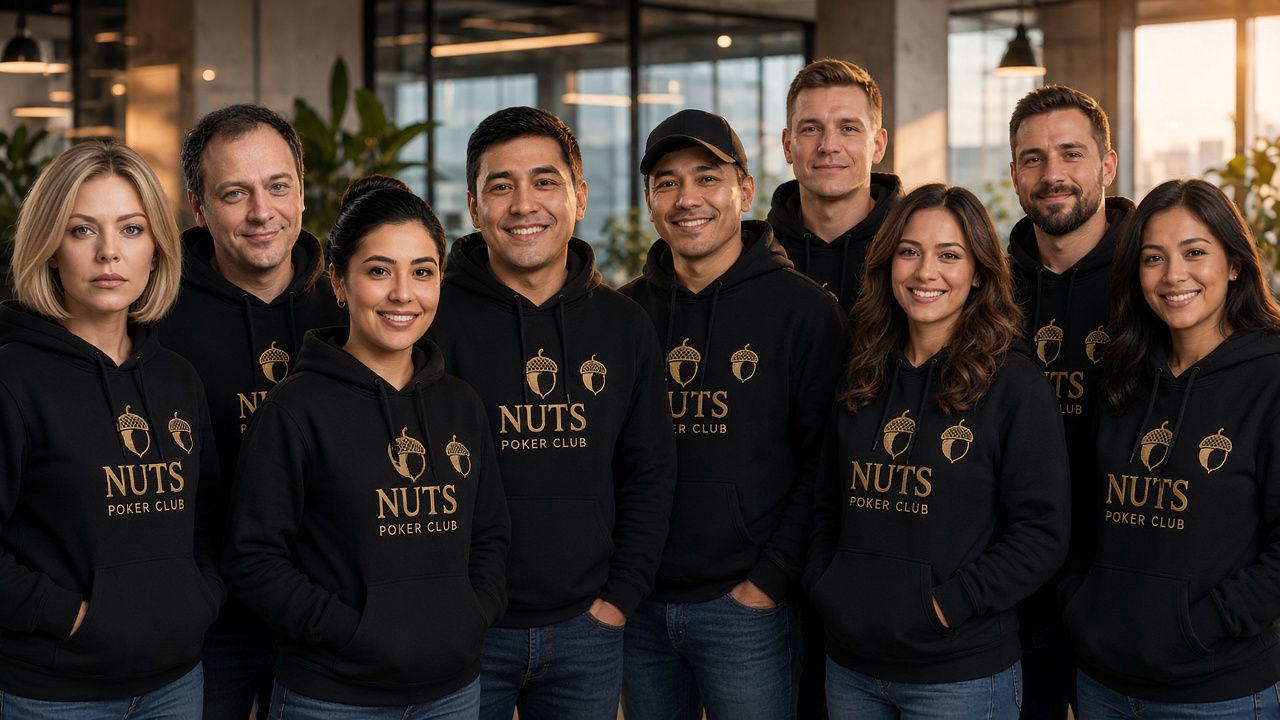 Международная команда NUTS — 9 человек из стран СНГ в фирменной одежде
